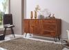 Sideboard WL5.629 Sheesham Massivholz 145 x 75 x 40 cm Landhaus Kommode, Design Anrichte mit 3 Schubladen & 2 Türen, Hohe Schubladenkommode Holz, Kommodenschrank Massiv Wohnzimmer Bild 3