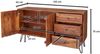 Sideboard WL5.629 Sheesham Massivholz 145 x 75 x 40 cm Landhaus Kommode, Design Anrichte mit 3 Schubladen & 2 Türen, Hohe Schubladenkommode Holz, Kommodenschrank Massiv Wohnzimmer Bild 4