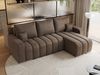 Universelles Ecksofa in Streifen genäht mit Schlaffunktion und Bettkasten, modern Stil - KIRASSO - Braun Velvet Bild 4