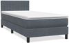 vidaXL Boxspringbett mit Matratze & LED Dunkelgrau 80x220 cm Samt 3317098 Bild 3