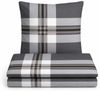 Feinbiber Bettwäsche Tartandesign - Baumwollmix mit verdecktem Reißverschluss 155 x 200 cm + 80 x 80 cm Bild 2
