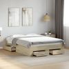 Doppelbett, Bettgestell Modernen mit Schubladen Sonoma-Eiche 140x190cm Holzwerkstoff d1621e Bild 2
