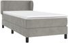 Einzelbett, Polsterbett mit Matratze Samt Hellgrau 90x200 cm Bild 3
