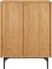 Kommode 80 x 40 cm MDF Eichenholzfurnier geriffelt mit 5 Schubladen Bild 5
