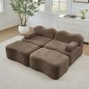 Modulares Sofa aus Samt, rahmenlos, flexibel umstellbar, 192x167x70 cm, Braun, ohne Montage Bild 2