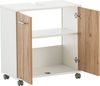 Schildmeyer Waschbeckenunterschrank Palermo, Holzwerkstoff, Mattweiß/Artisan Eiche Dekor, 59,8 x 32,6 x 63,4 cm (B/T/H) Bild 2