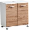 Schildmeyer Waschbeckenunterschrank Palermo, Holzwerkstoff, Mattweiß/Artisan Eiche Dekor, 59,8 x 32,6 x 63,4 cm (B/T/H) Bild 5