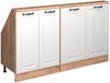 Küchenschrank für Dachschrägen R-Line Weiß Landhaus 140 cm 2er Set Vicco Bild 1