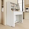 Merax Ausziehbarer Esstisch, L52/132.5*B80*H76cm, Einweg-Ausziehtisch, Esszimmer-Stauschrank, Esstisch mit Stauraum, Rechteckiger Esstisch, Coffee Lounge Tisch, Platzsparender Multifunktions-Esstisch, Weiß Bild 2