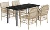 vidaXL 5-tlg. Garten-Essgruppe mit Kissen Beige Poly Rattan 3212148 Bild 2