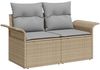 vidaXL Gartensofa-set mit Kissen 7 pcs Beige und Hellgrau Poly-Rattan 3349342 Bild 4