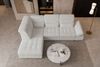 Couch Ares L Form in Stoff - Strukturstoff - creme - Links Bild 3
