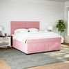 vidaXL Boxspringbett mit Matratze Rosa 200x200 cm Samt 3293307 Bild 5