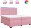 vidaXL Boxspringbett mit Matratze Rosa 200x200 cm Samt 3293307 Bild 2