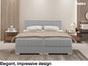 MEBLINI Boxspringbett PIAF 140x200 cm mit Bettkasten - H3P/Hellgrau Samt Polsterbett - Doppelbett mit Topper & Taschenfederkern-Matratze Bild 3