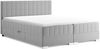 MEBLINI Boxspringbett PIAF 140x200 cm mit Bettkasten - H3P/Hellgrau Samt Polsterbett - Doppelbett mit Topper & Taschenfederkern-Matratze Bild 2