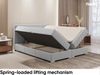 MEBLINI Boxspringbett PIAF 140x200 cm mit Bettkasten - H3P/Hellgrau Samt Polsterbett - Doppelbett mit Topper & Taschenfederkern-Matratze Bild 4
