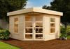 Alpholz Flachdach Gartenhaus Modell Oregon-40 Gartenhaus aus Holz Holzhaus mit 40 mm Wandstärke Blockbohlenhaus Bild 3