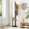HAUSS SPOLE Garderobenständer 360° drehbar,Kleiderständer mit Ganzkörperspiegel,Garderobe in Braun, (Garderobe mit 360° drehbares Zwei-in-Eins-Design, aus hochwertigem Blech und Eisen), Passt mühelos in Schlafzimmer, Wohnzimmer, begehbare Kleiderschränke Bild 2