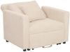 Schlafsessel HWC-L90, Klappsessel Gästebett Relaxsessel, Liegefläche 200x100cm Stoff/Textil Cord ~ creme-weiß Bild 5
