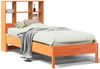 vidaXL Massivholzbett mit Regal ohne Matratze Wachsbraun 100x200 cm 3322878 Bild 2