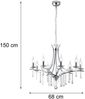 LED Kronleuchter Lüster Silber mit Kristallbehang, 8-flammig Ø 68cm Bild 4