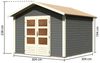Gartenhaus Talkau 8 - 304x304 cm, 28 mm Holz terragrau, Karibu Bild 2