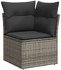 vidaXL 9-tlg. Garten-Sofagarnitur mit Kissen Grau Poly Rattan 3326851 Bild 4