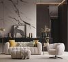 Sitzgruppe/Sofa Set - Wohnzimmergarnitur "Chrysanthemum" 3+3+1-white Bild 3