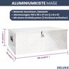 Aluminiumbox mit Deckel - Abschließbar | Alubox Deichselbox Alu Anhängerbox Werkzeugkiste Metall Transportbox Metallkiste, 100x55x37cm Silber Bild 3