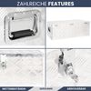 Aluminiumbox mit Deckel - Abschließbar | Alubox Deichselbox Alu Anhängerbox Werkzeugkiste Metall Transportbox Metallkiste, 100x55x37cm Silber Bild 5