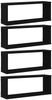 vidaXL Wandregale mit Regal 4 pcs Schwarz Eichen-Optik 60 x 15 x 23 cm 862646 Bild 2