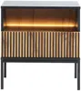 Vente-unique - OVILA Nachttisch Holz, Platte SchwarzBeige - B 39 cm x H 56,2 cm x L 53,6 cm Bild 5