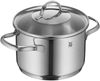 WMF 'Provence Plus' Topfset mit Glasdeckel, 5-teilig, unbeschichtet, Cromargan Edelstahl poliert, Ø 16 / 20 / 24 cm Bild 3