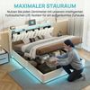 Gdood Polsterbett Stauraumbett Doppelbett LED (Type-C + USB, Hydraulisch hebbarer Stauraum), Mit Bettkasten, LED-Beleuchtung, USB-Anschluss, 140x200 cm Bild 2