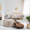 mokebo Pouf Der Ruhestifter (aus Webstoff), Sitzhocker, Bodenkissen, Fußhocker oder Sitzkissen eckig in Beige Bild 2