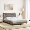 vidaXL Bettgestell mit LED ohne Matratze "Hvar" Taupe 140x200 cm Stoff 3213708 Bild 4