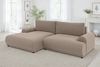Ecksofa Lounge Schlaffunktion Bettkasten moderne L-Couch Ecke Links Hellbraun Bild 2