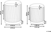 Pouf MIRAMAR 2er Set Orange Samtstoff 35 31 cm 35 31 cm Bild 2