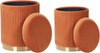 Pouf MIRAMAR 2er Set Orange Samtstoff 35 31 cm 35 31 cm Bild 4
