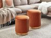 Pouf MIRAMAR 2er Set Orange Samtstoff 35 31 cm 35 31 cm Bild 3