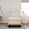 vidaXL Boxspringbett mit Kopfteil Creme 100 x 200 cm Stoff 3344049 Bild 3