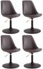 CLP 4er Set Esszimmerstühle Maverick Kunstleder drehbar und stufenlos verstellbar,braun schwarz Bild 4