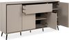 Finori Arona 51B Sideboard, sand / schwarz | Sideboard für Wohnzimmer | Maß: B x H x T ca. 175 x 90 x 38 cm | Sideboard mit 4 Türen und 1 Schubkasten Bild 4