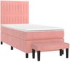 vidaXL Boxspringbett mit Matratze Rosa 90x190 cm Samt 3137940 Bild 3