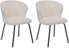 Vente-unique - RELIOZA Stuhl Samt Beige - B 57,5 cm x H 78 cm x L 56,5 cm Bild 2
