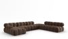 Micadoni Modulares Panorama Ecksofa Bellis 7-Sitzer Rechts Samt Bluvel Dunkelbraun Bild 2