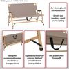 Bambus Campingbank HWC-Q40, Outdoorbank Picknickbank Gartenbank, klappbar Tragegriff Stoff/Textil 117cm ~ schwarz Bild 2