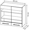 Küchenglasschrank Fame-Line Goldkraft Eiche 80 cm Vicco Bild 2