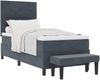 vidaXL Boxspringbett mit Kopfteil Dunkelgrau 200 x 80 cm Samt 3344475 Bild 2
